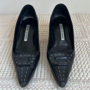 Manolo Blahnik Black kitten heal pumps Size 5 1/2